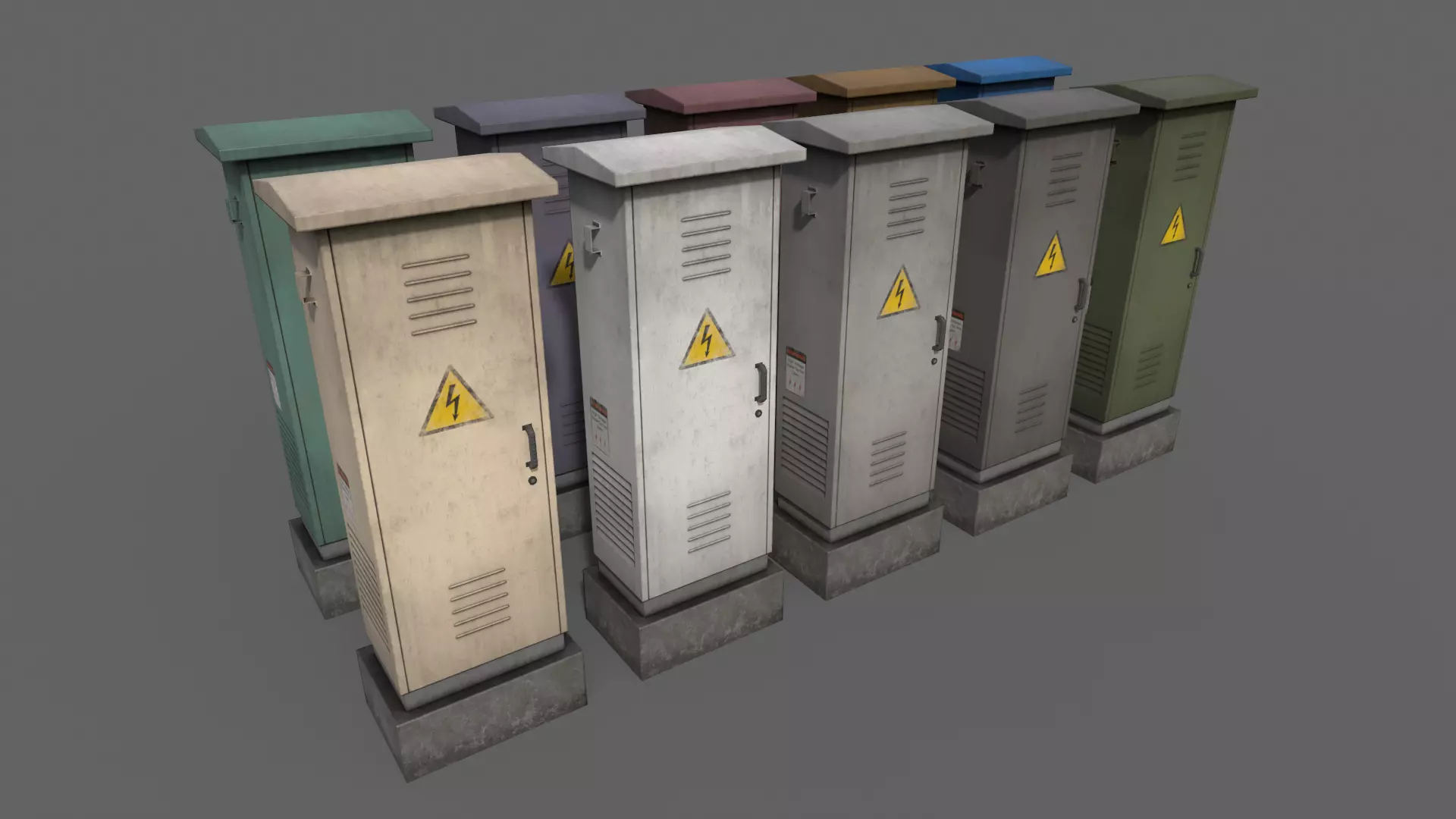 PBR Electric Box V2-Clean-Rusty Low-poly 3D model_0