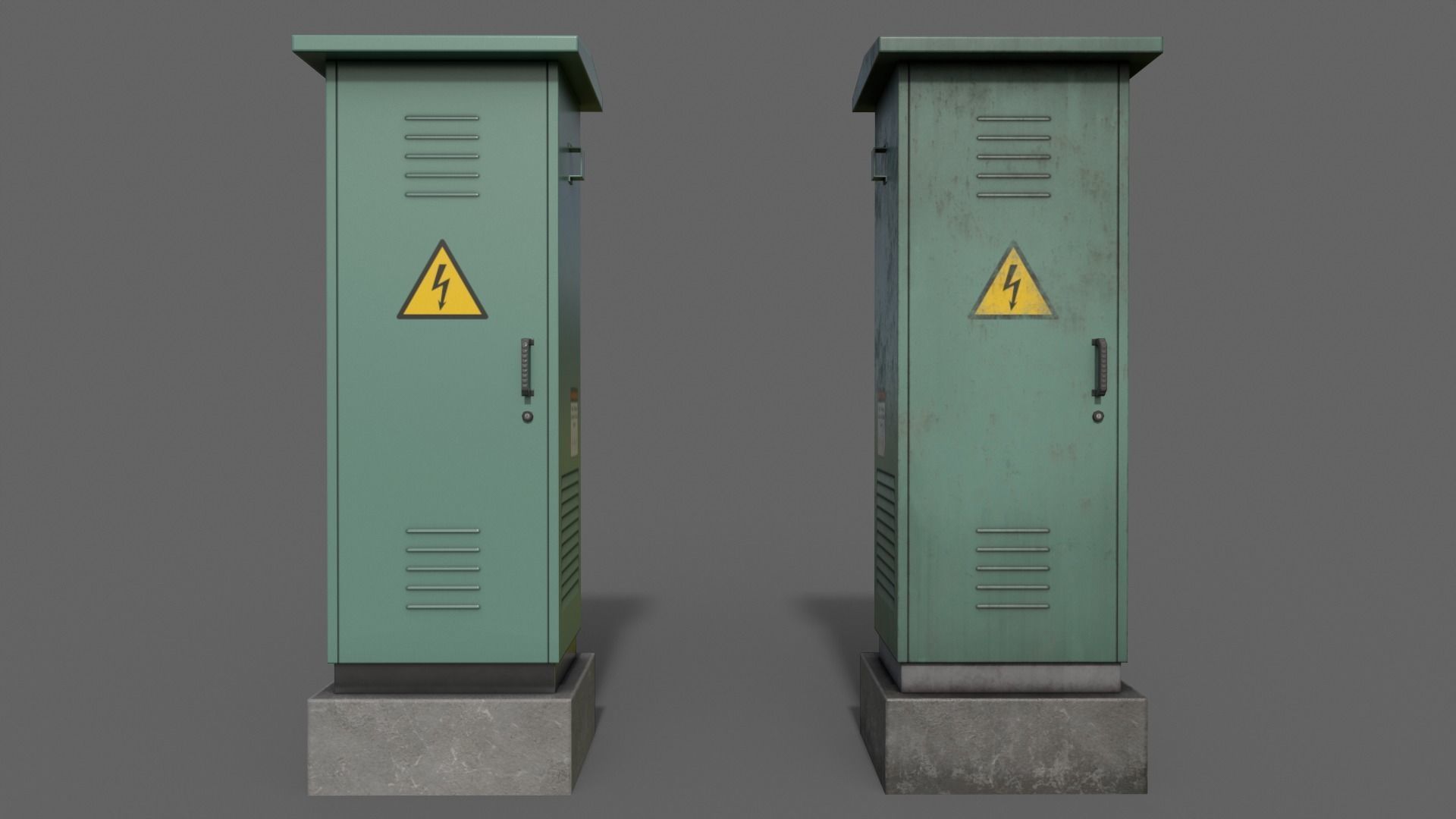 PBR Electric Box V2-Clean-Rusty Low-poly 3D model_9