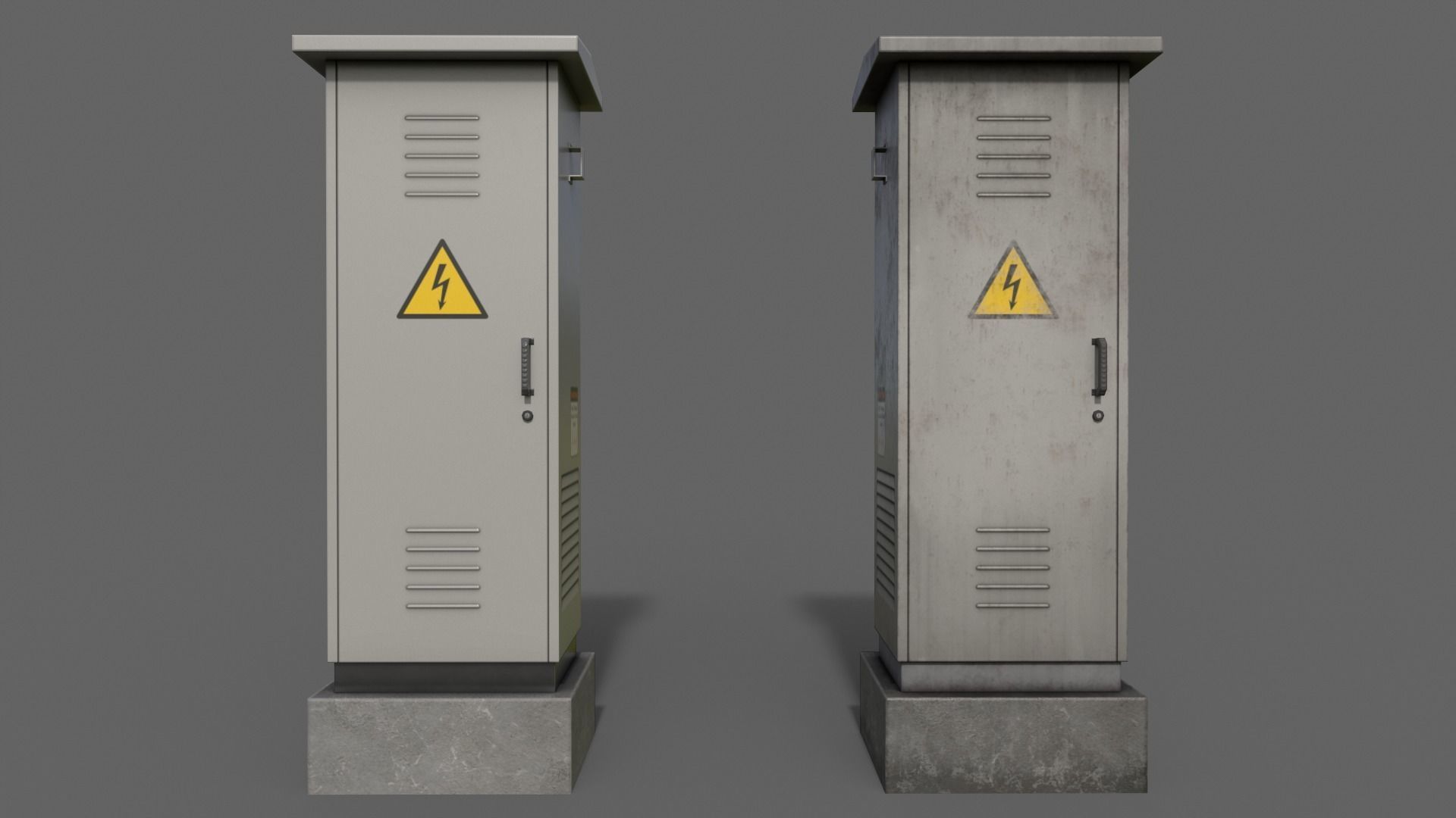 PBR Electric Box V2-Clean-Rusty Low-poly 3D model_4