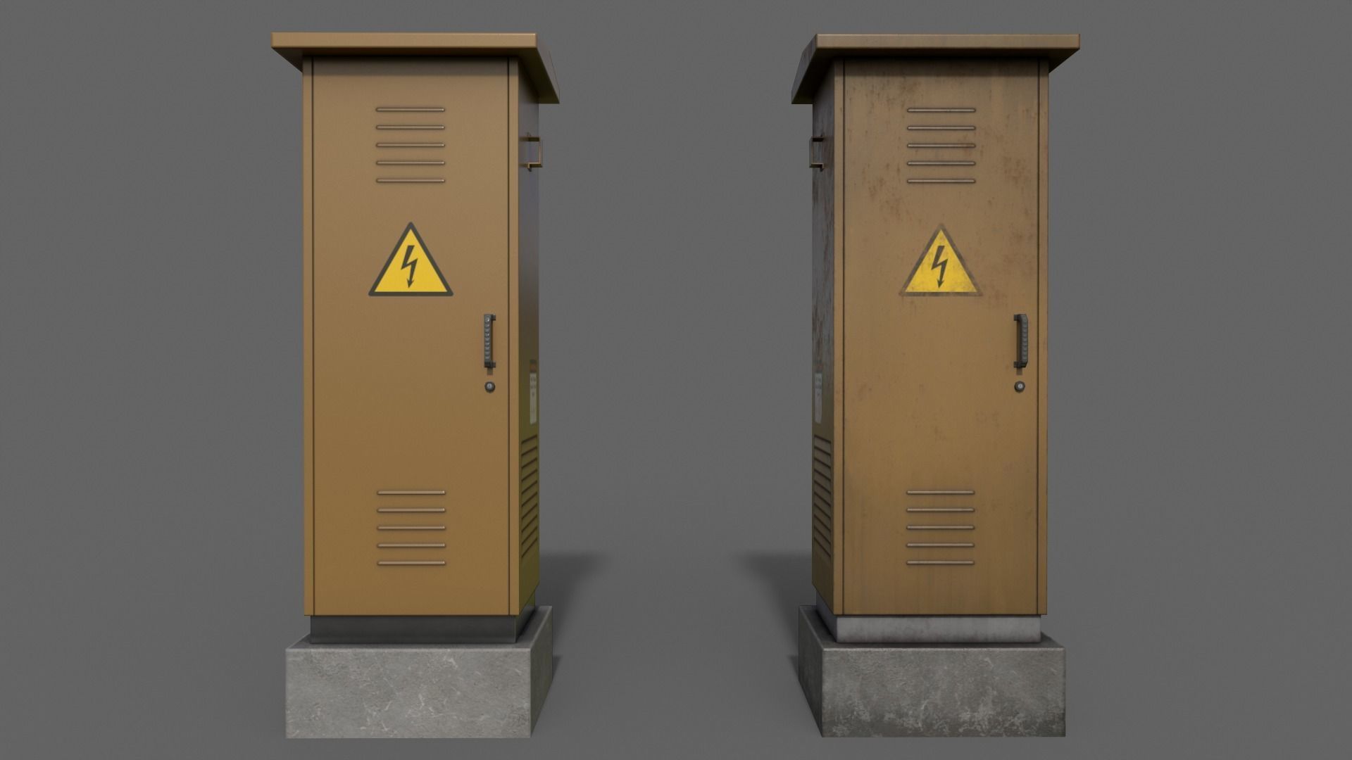 PBR Electric Box V2-Clean-Rusty Low-poly 3D model_7
