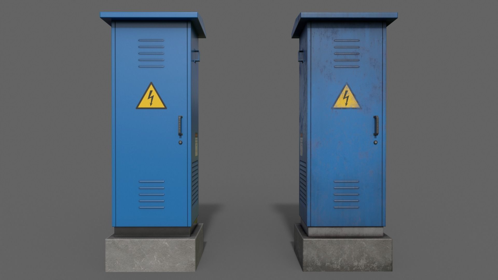 PBR Electric Box V2-Clean-Rusty Low-poly 3D model_6