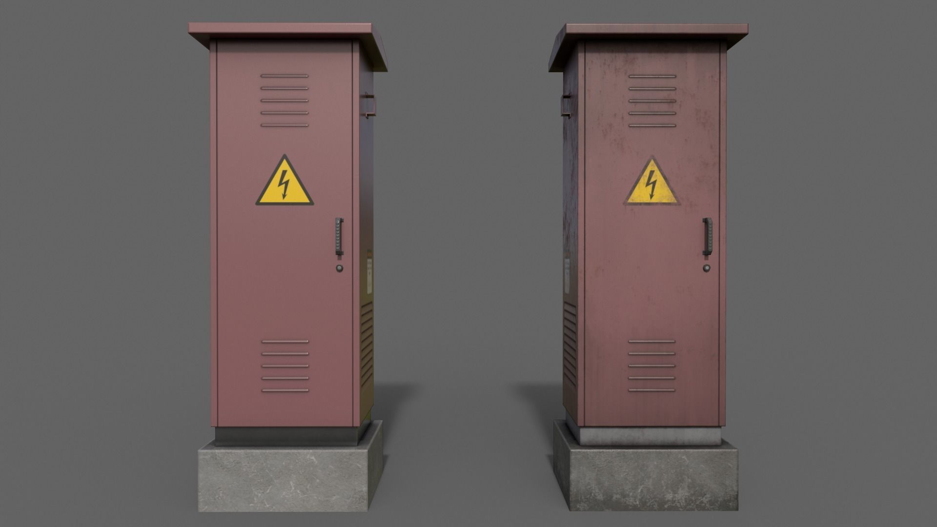 PBR Electric Box V2-Clean-Rusty Low-poly 3D model_11