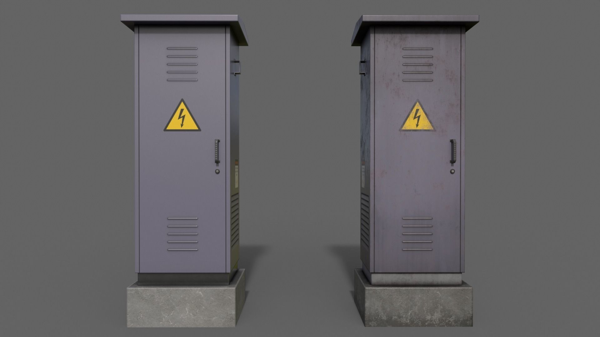 PBR Electric Box V2-Clean-Rusty Low-poly 3D model_10