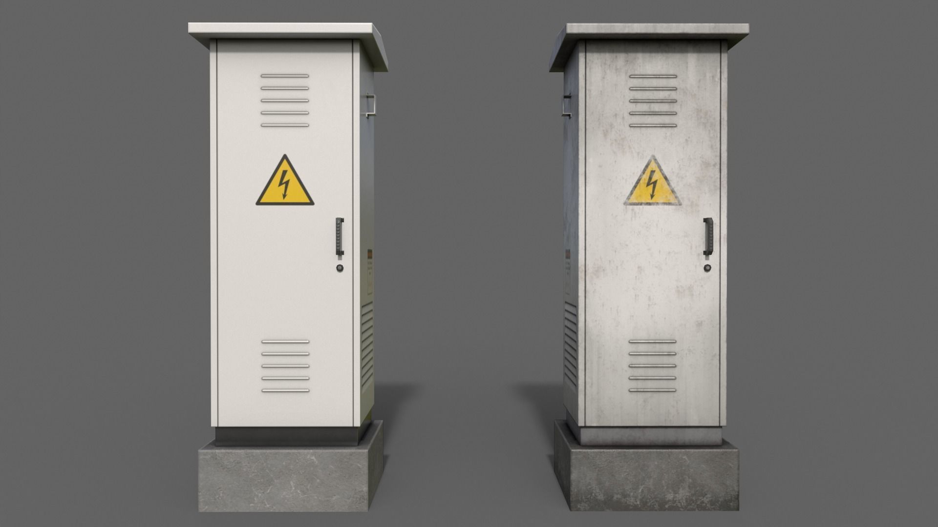 PBR Electric Box V2-Clean-Rusty Low-poly 3D model_3