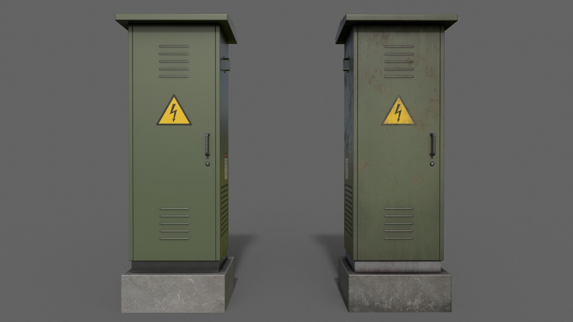 PBR Electric Box V2-Clean-Rusty Low-poly 3D model_8