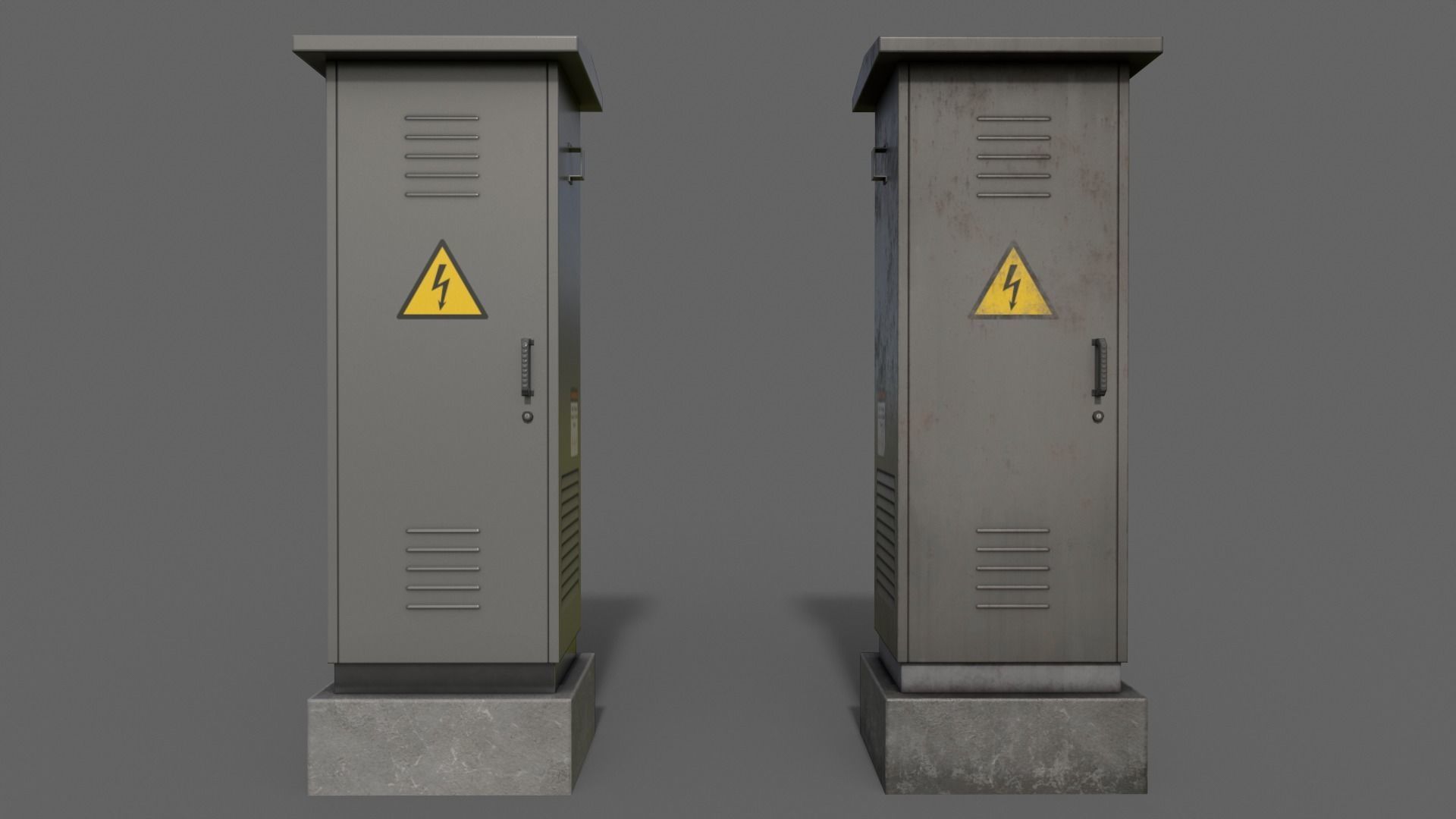 PBR Electric Box V2-Clean-Rusty Low-poly 3D model_5