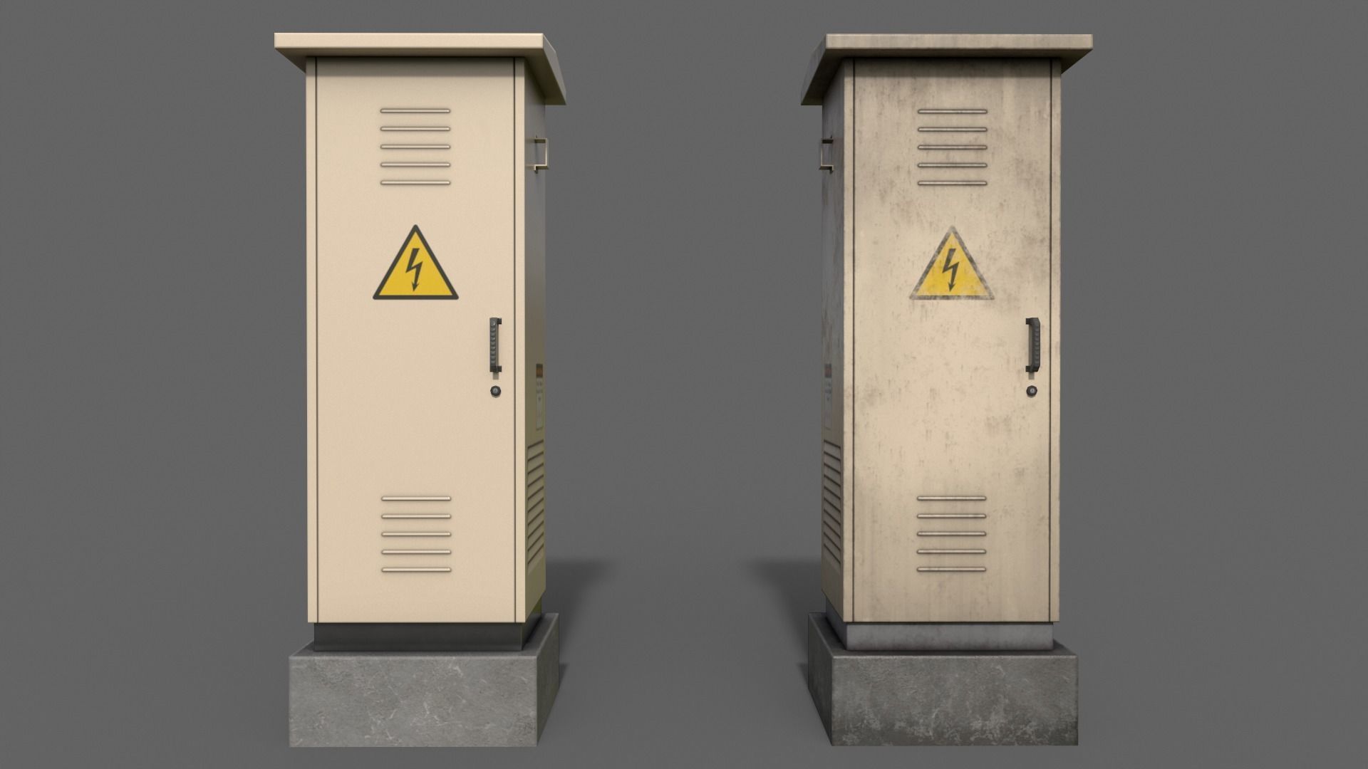 PBR Electric Box V2-Clean-Rusty Low-poly 3D model_2