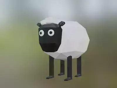 Low-poly Sheep in polygonal shape
