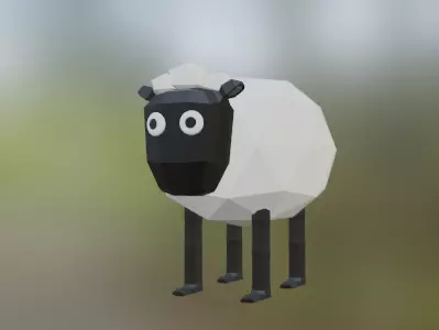 Low-poly Sheep in polygonal shape Free low-poly 3D model_0