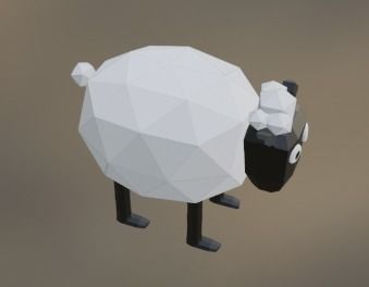Low-poly Sheep in polygonal shape Free low-poly 3D model_2