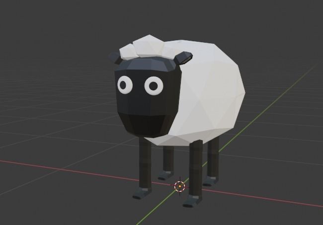 Low-poly Sheep in polygonal shape Free low-poly 3D model_3