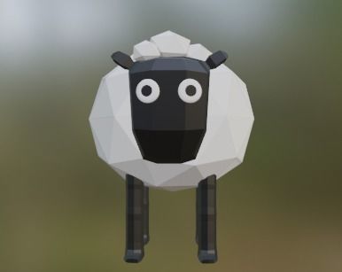 Low-poly Sheep in polygonal shape Free low-poly 3D model_1