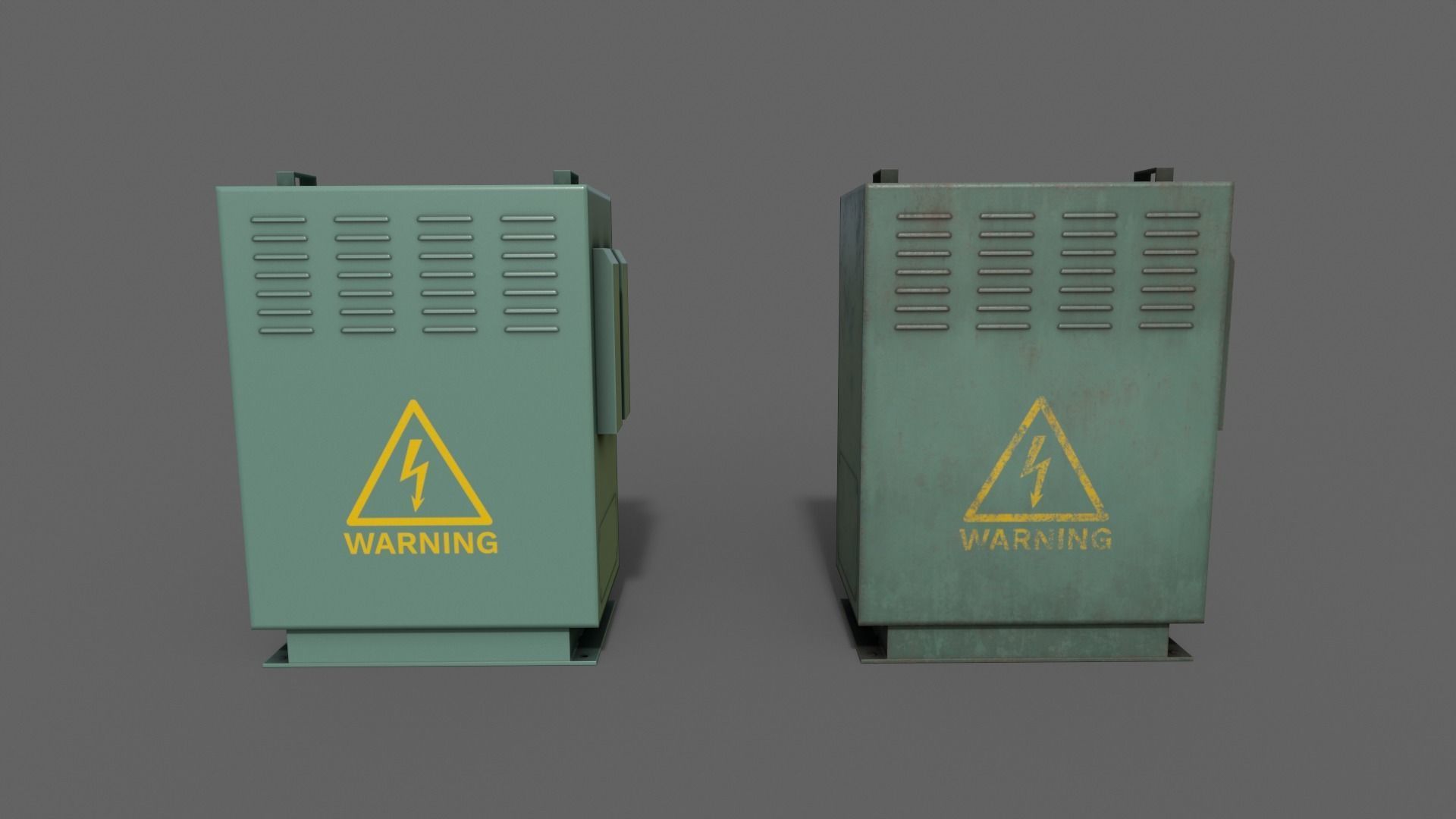 PBR Electric Box V3-Clean-Rusty Low-poly 3D model_4