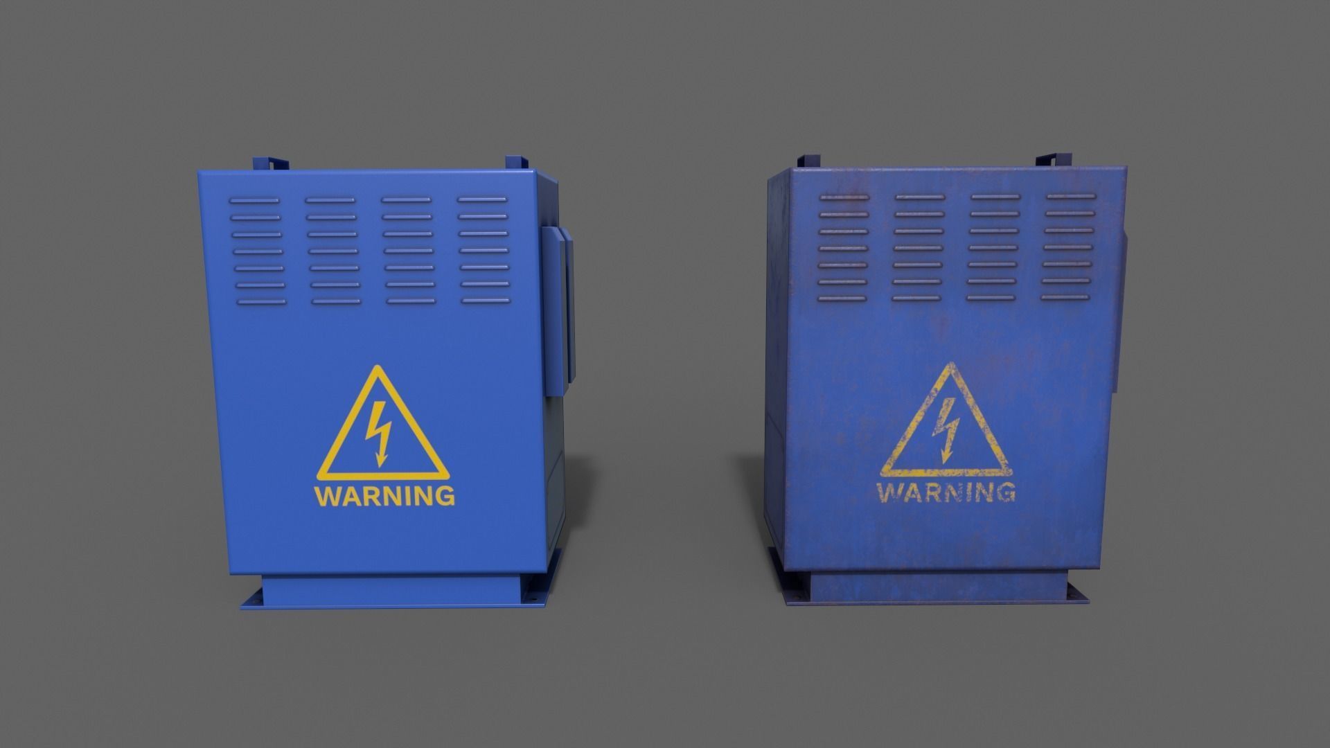 PBR Electric Box V3-Clean-Rusty Low-poly 3D model_3