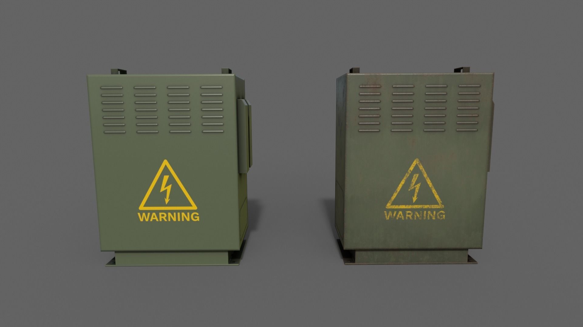 PBR Electric Box V3-Clean-Rusty Low-poly 3D model_5