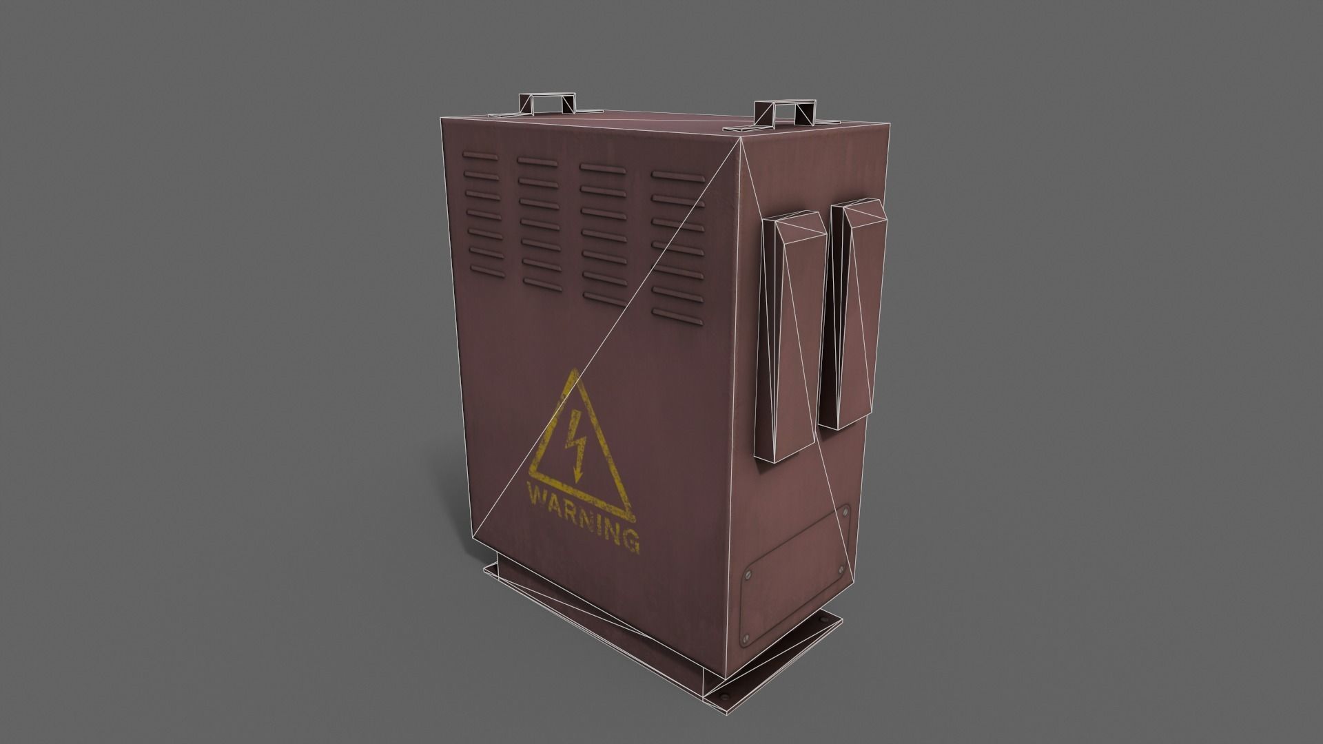 PBR Electric Box V3-Clean-Rusty Low-poly 3D model_26