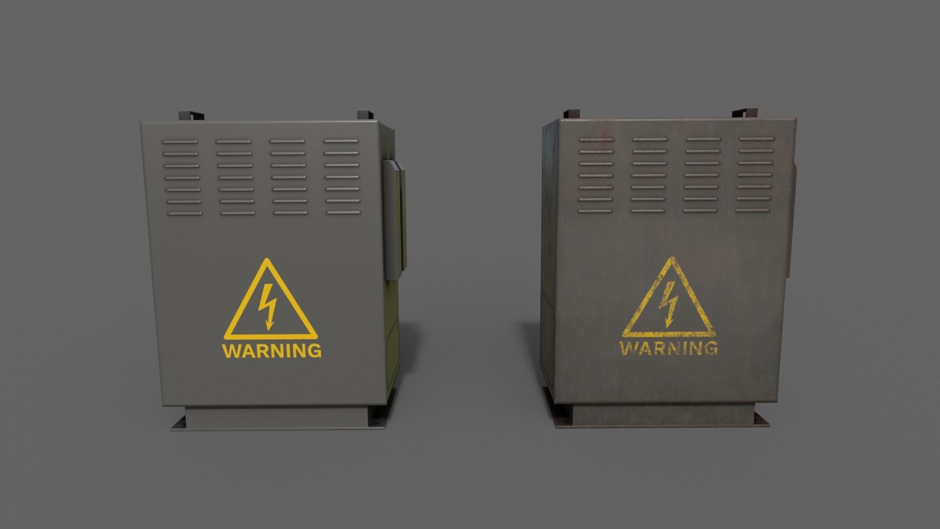PBR Electric Box V3-Clean-Rusty Low-poly 3D model_2