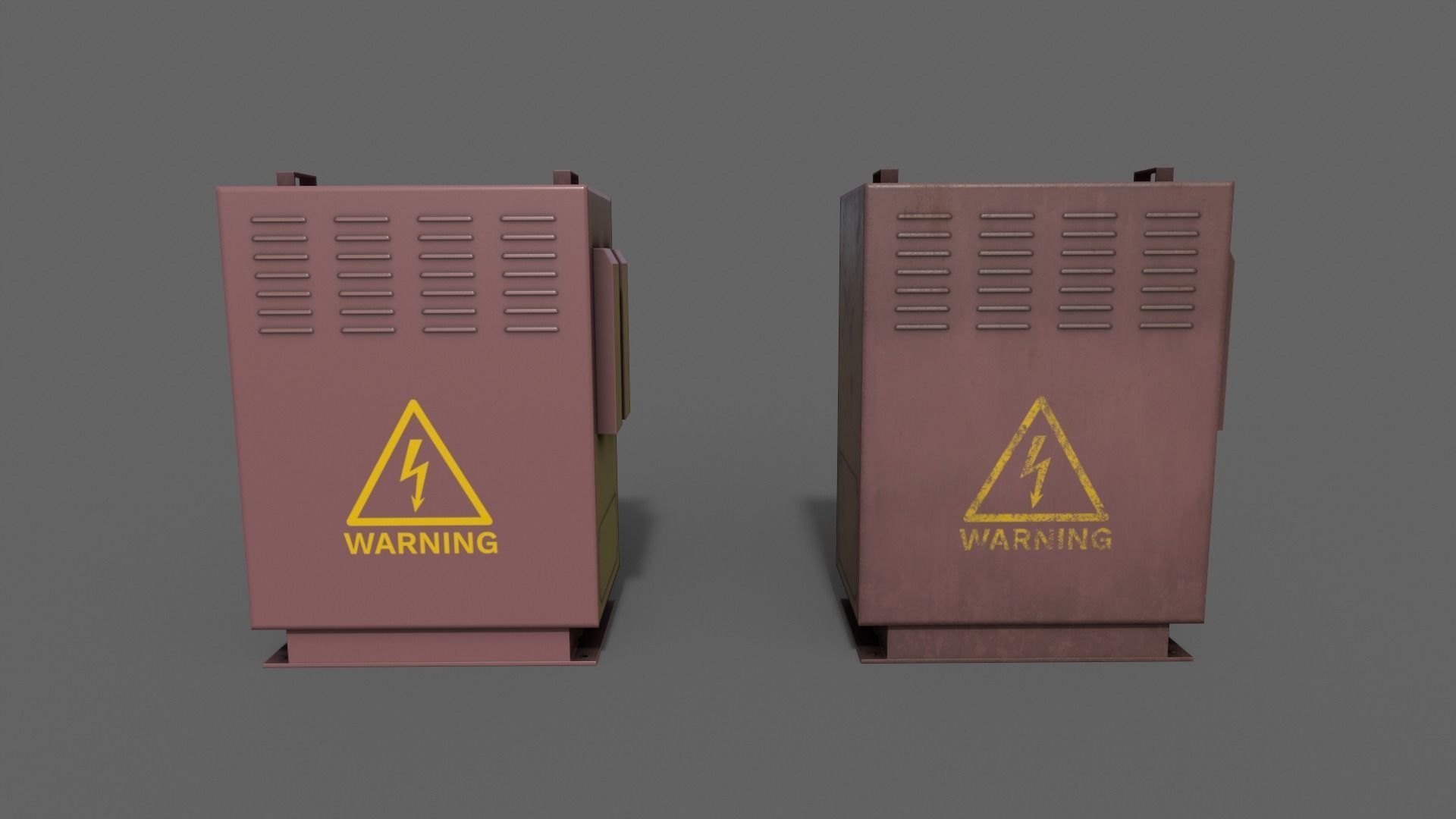 PBR Electric Box V3-Clean-Rusty Low-poly 3D model_9