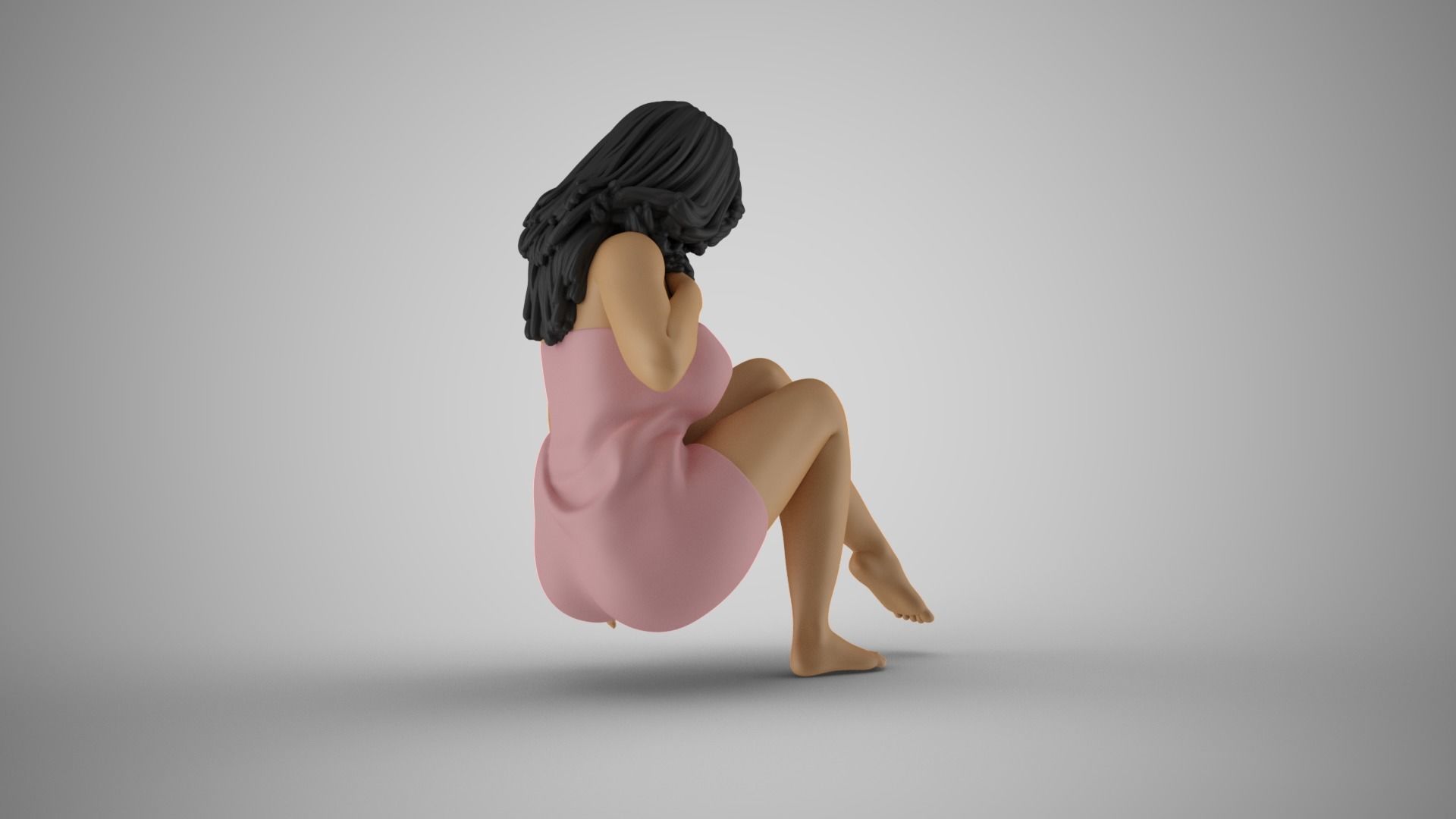 Girl in Geothermal Spa 3D print model_7