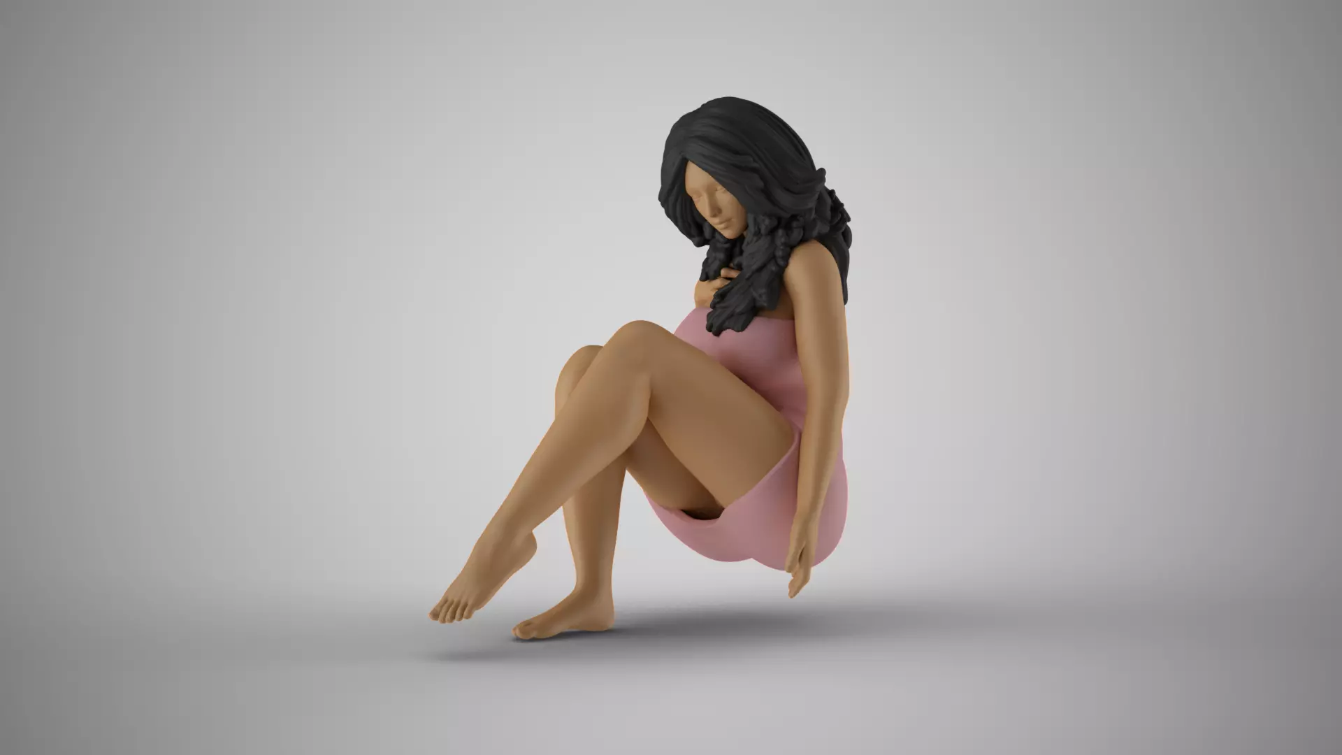 Girl in Geothermal Spa 3D print model_0