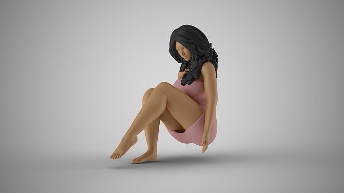 Girl in Geothermal Spa 3D print model