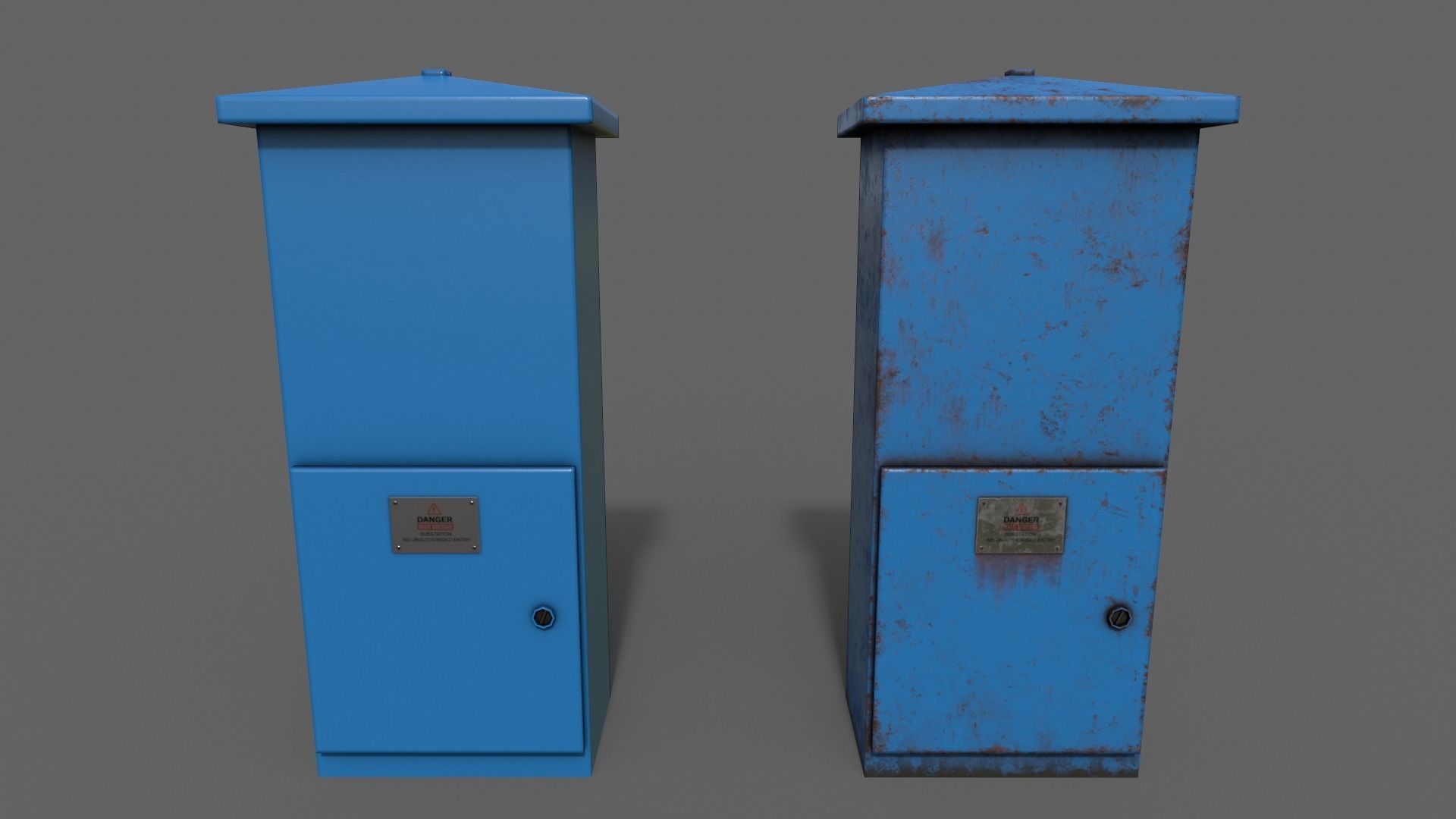 PBR Electric Box V4-Clean-Rusty Low-poly 3D model_7