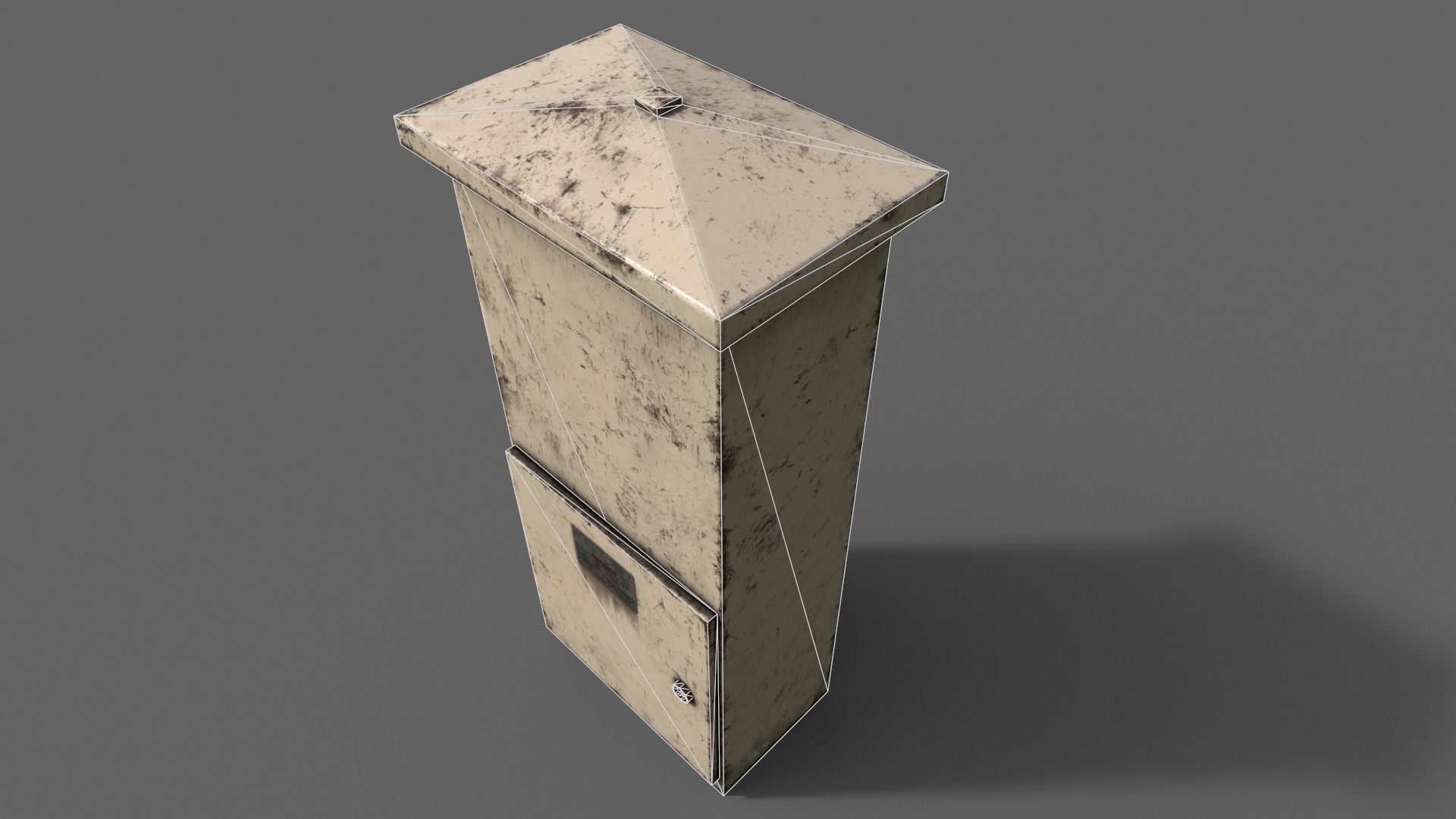 PBR Electric Box V4-Clean-Rusty Low-poly 3D model_30