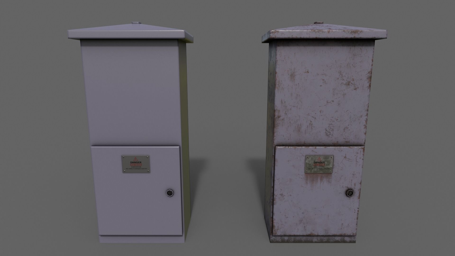 PBR Electric Box V4-Clean-Rusty Low-poly 3D model_9
