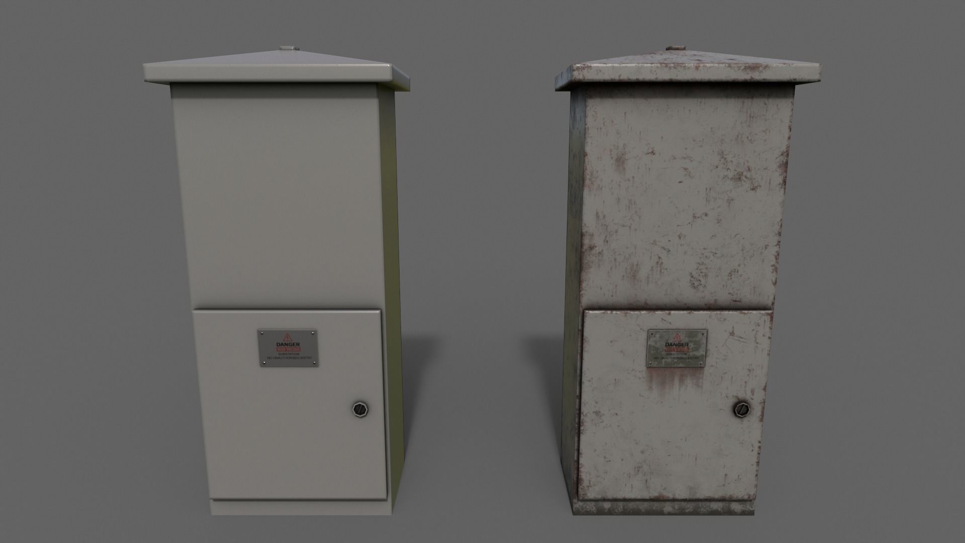 PBR Electric Box V4-Clean-Rusty Low-poly 3D model_2