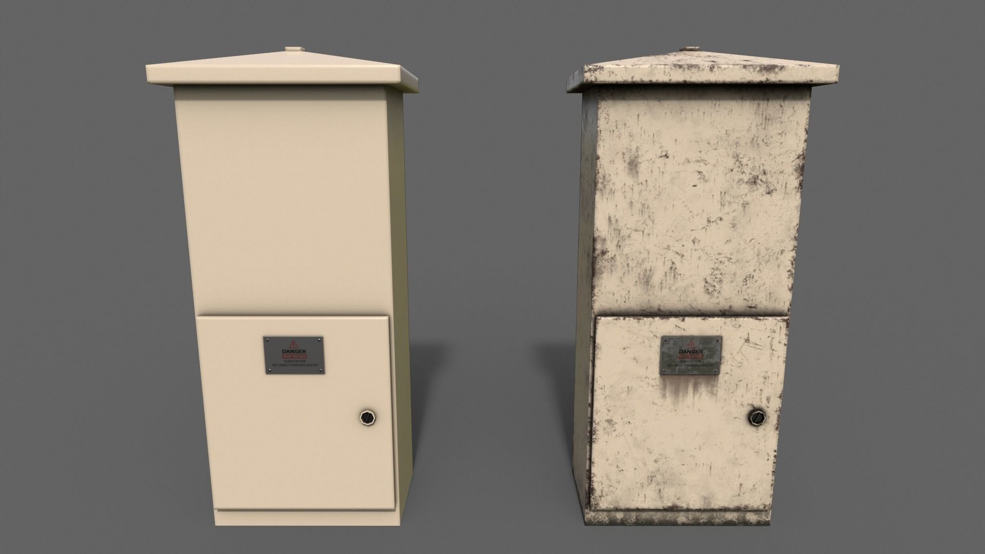 PBR Electric Box V4-Clean-Rusty Low-poly 3D model_11