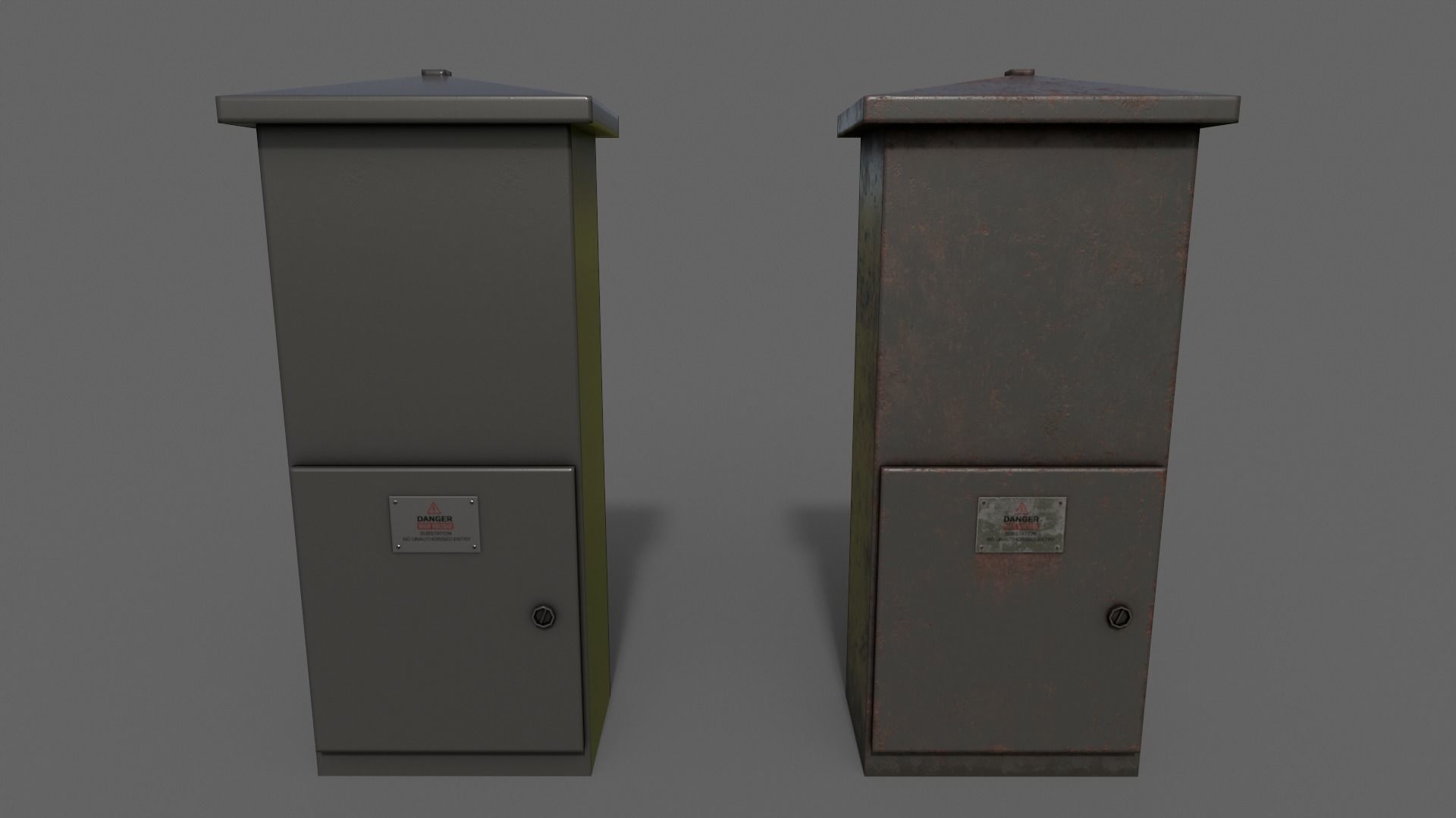 PBR Electric Box V4-Clean-Rusty Low-poly 3D model_8