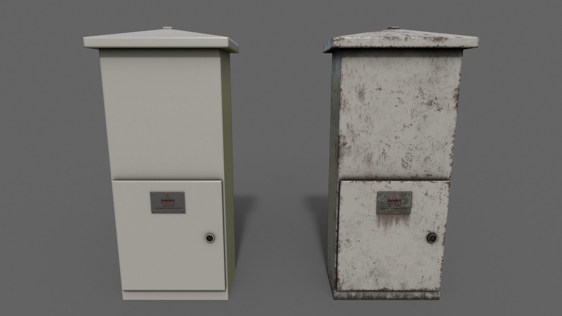 PBR Electric Box V4-Clean-Rusty Low-poly 3D model_3