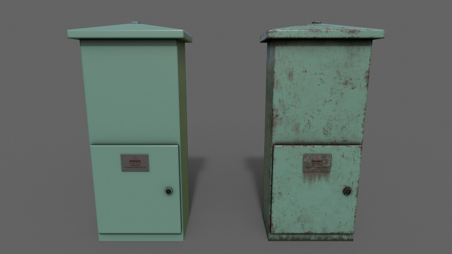 PBR Electric Box V4-Clean-Rusty Low-poly 3D model_5