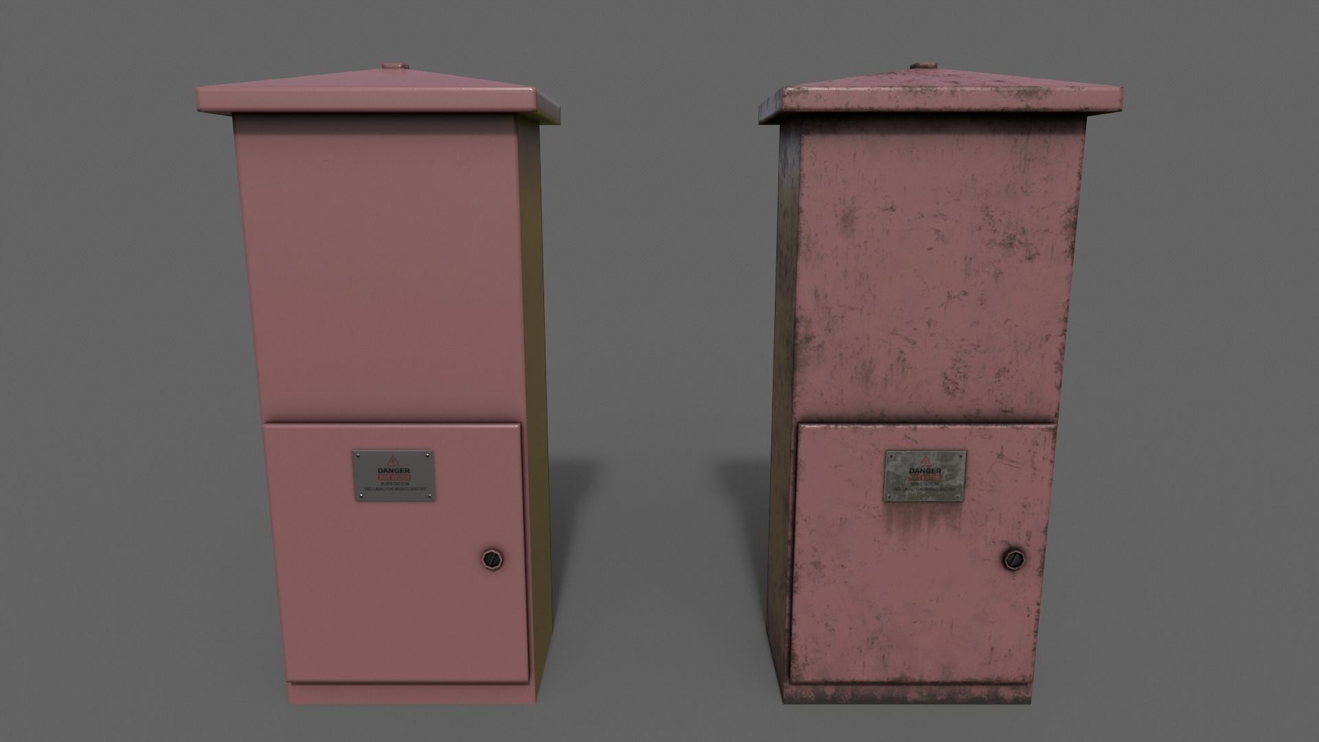 PBR Electric Box V4-Clean-Rusty Low-poly 3D model_10