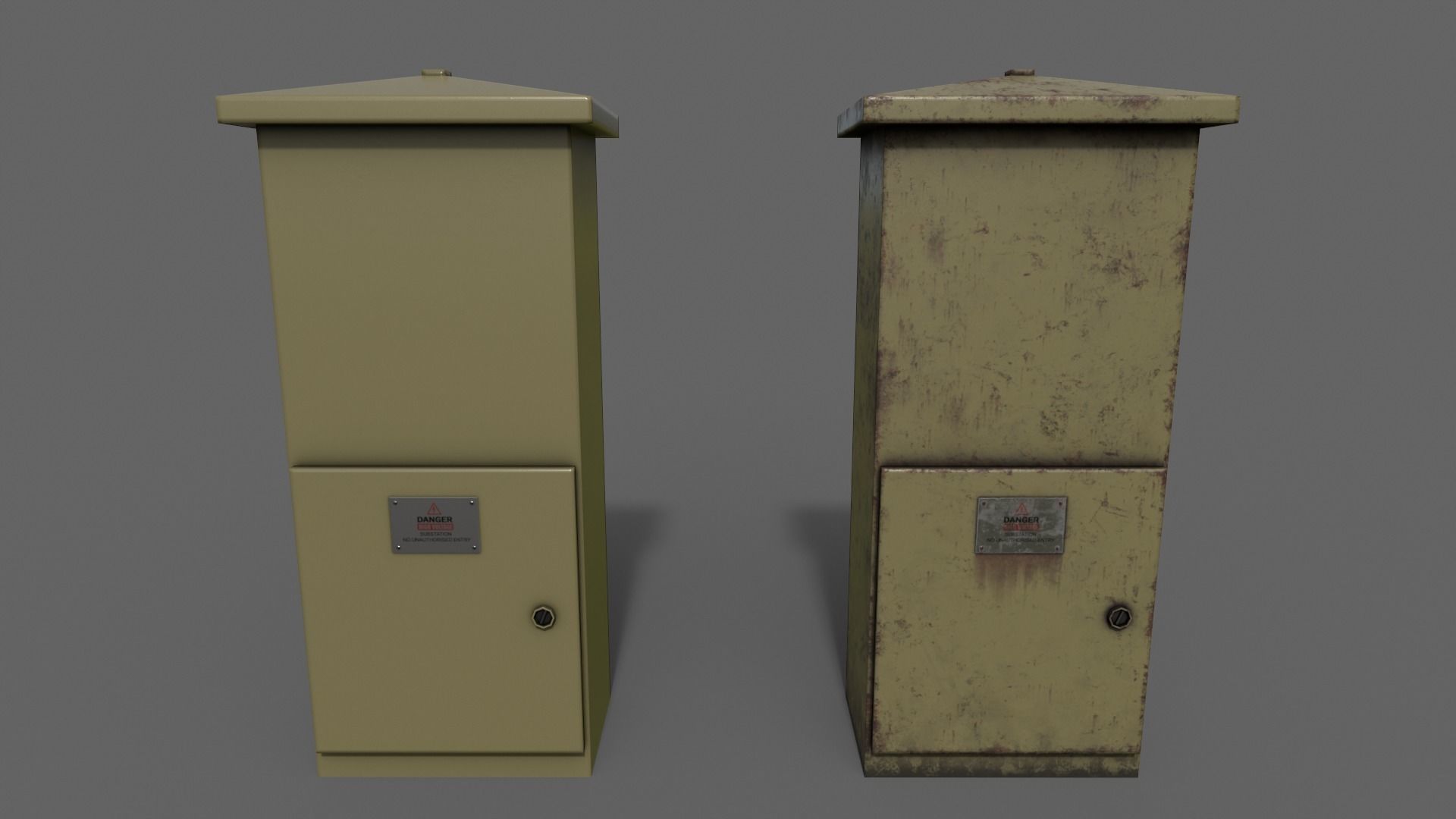 PBR Electric Box V4-Clean-Rusty Low-poly 3D model_6