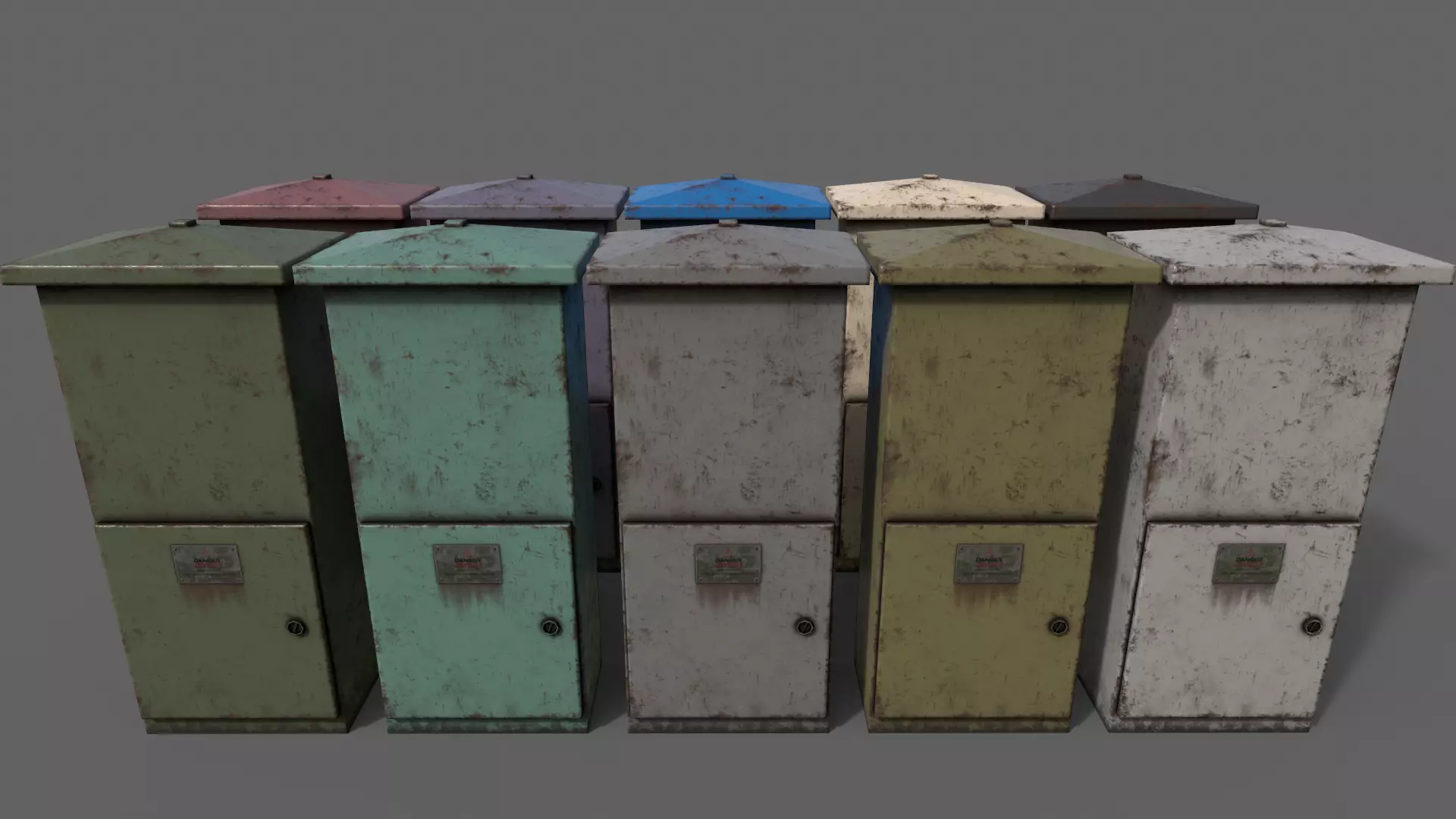 PBR Electric Box V4-Clean-Rusty Low-poly 3D model_0