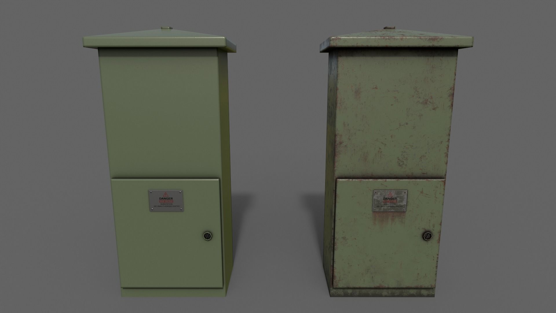 PBR Electric Box V4-Clean-Rusty Low-poly 3D model_4