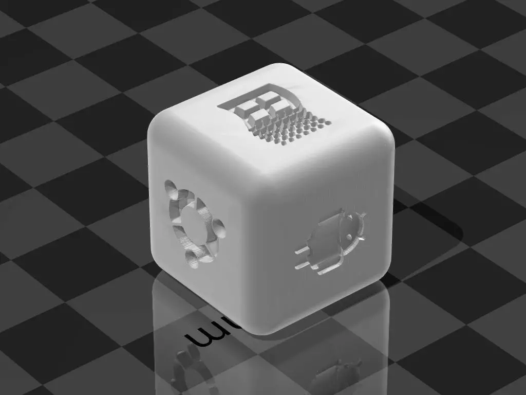 Operating Systems dice 3D print model_0