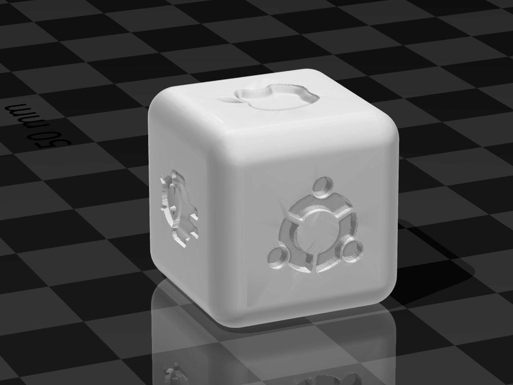 Operating Systems dice 3D print model_4