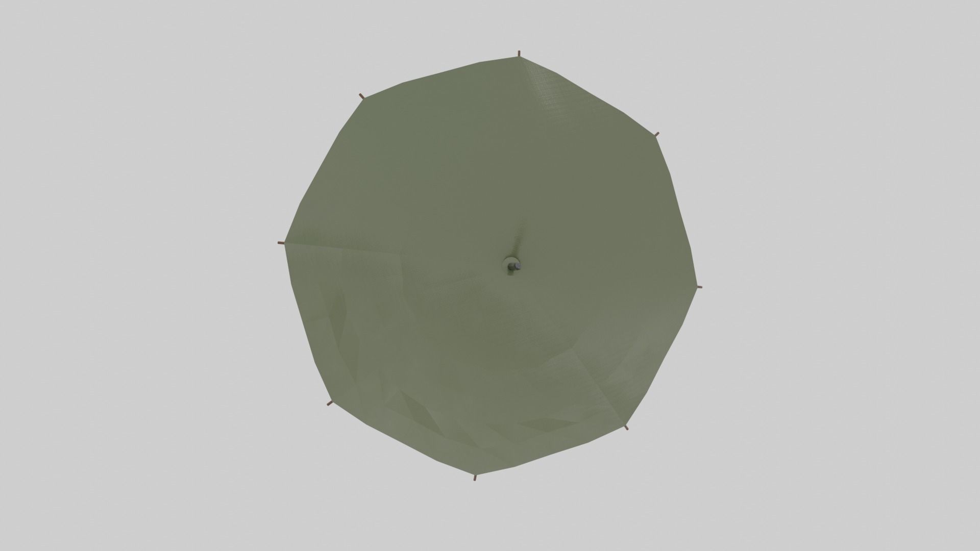 Umbrella with wooden handle Low-poly 3D model_2