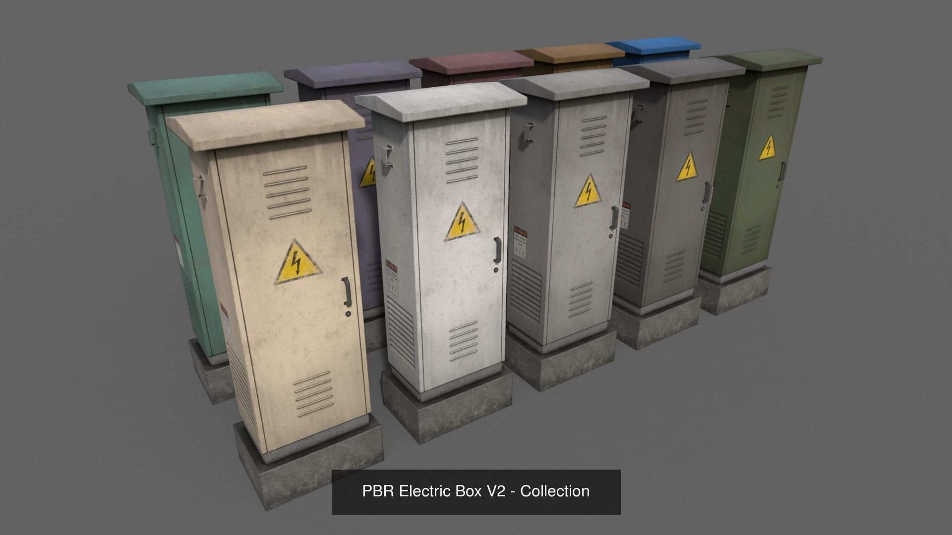 PBR Electric Box Clean-Rusty 3D Model Collection_7