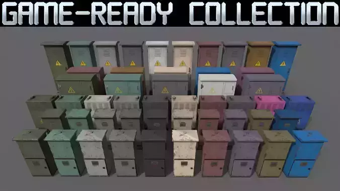 PBR Electric Box Clean-Rusty 3D Model Collection