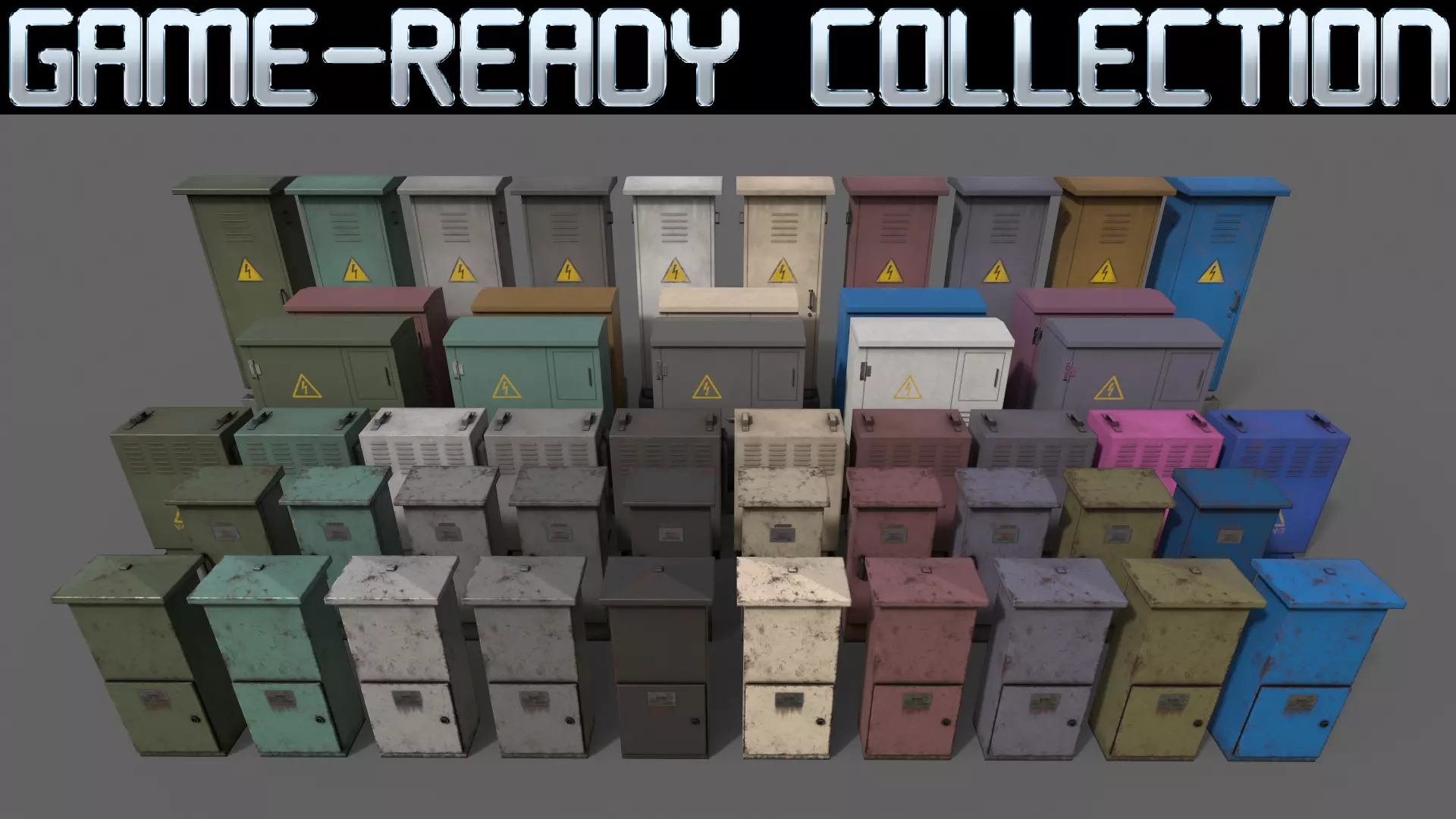 PBR Electric Box Clean-Rusty 3D Model Collection_0