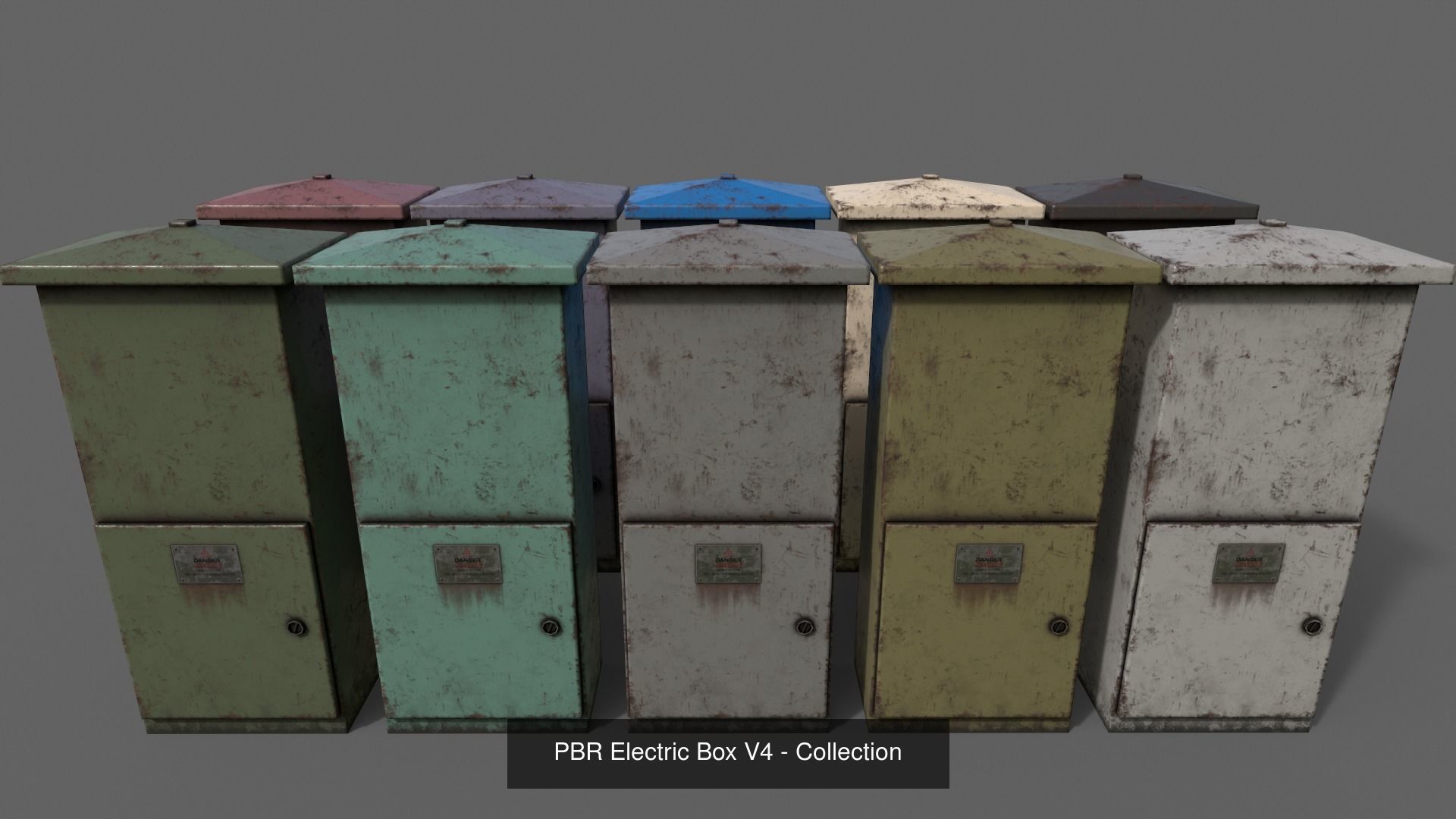 PBR Electric Box Clean-Rusty 3D Model Collection_9
