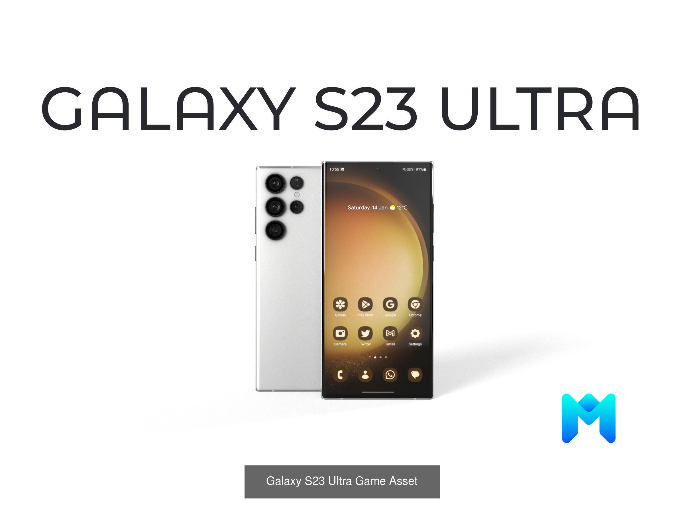 pbr lowpoly modern phone pack for games 3D Model Collection_1