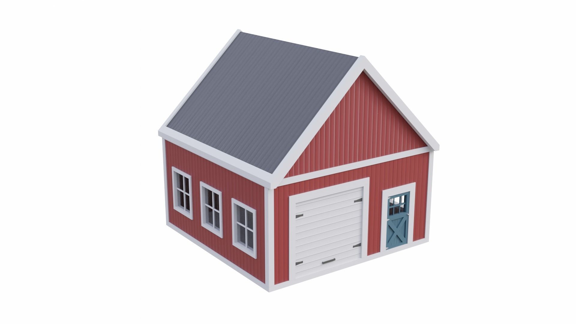 Barn Workshop Low-poly 3D model_4