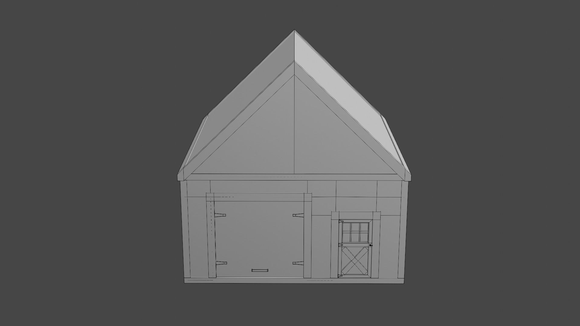 Barn Workshop Low-poly 3D model_10