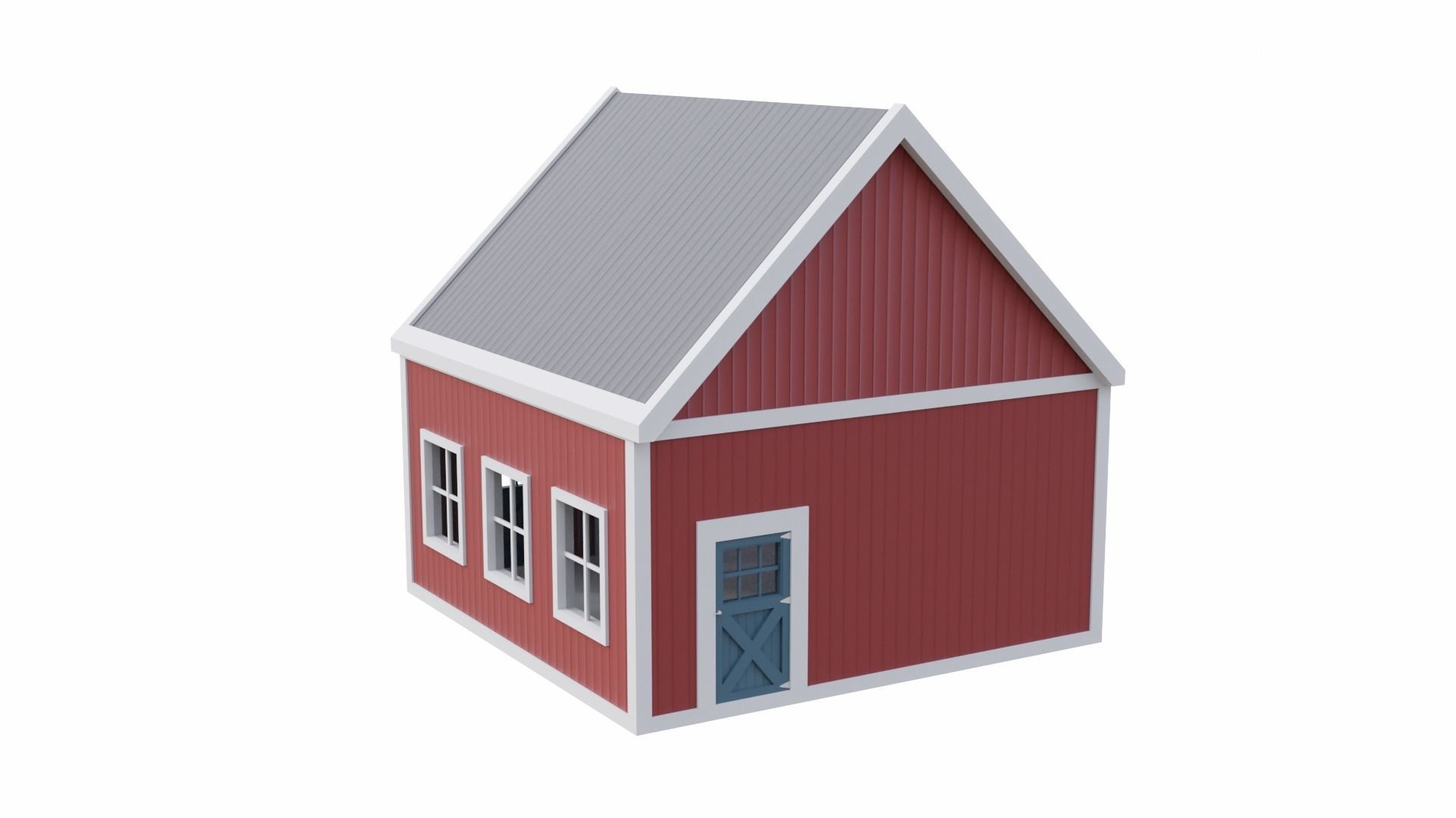 Barn Workshop Low-poly 3D model_8