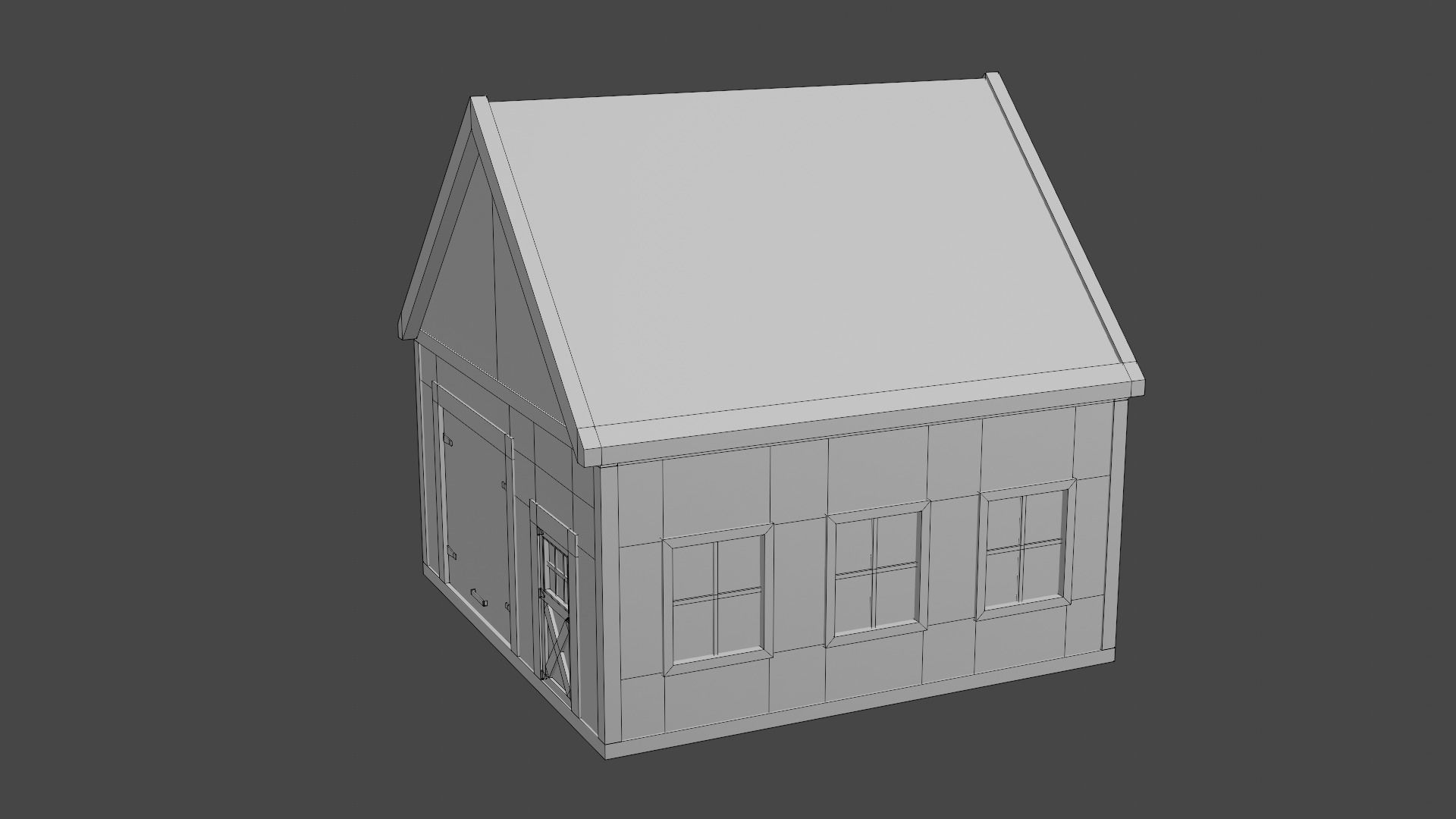Barn Workshop Low-poly 3D model_13