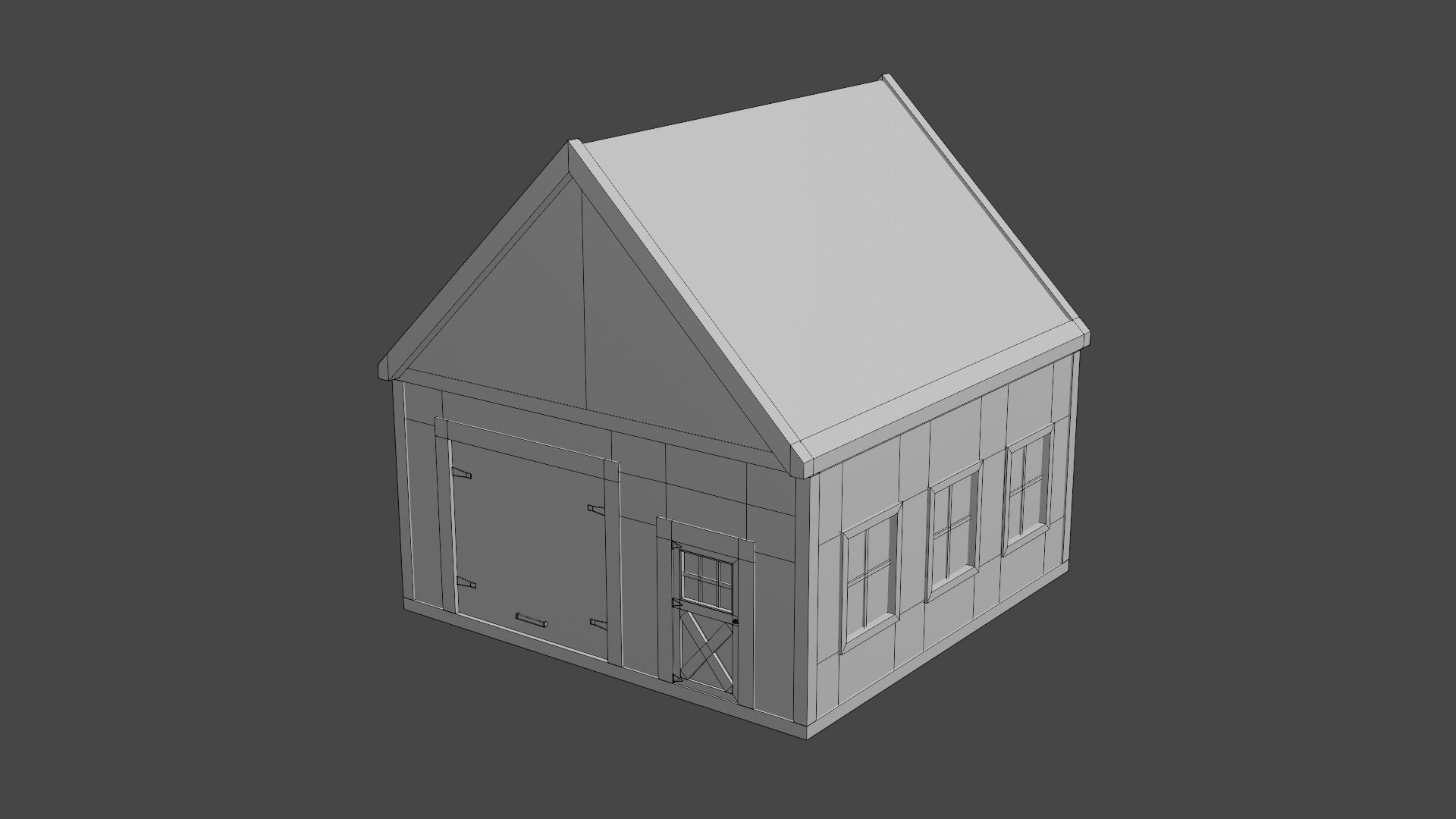 Barn Workshop Low-poly 3D model_9
